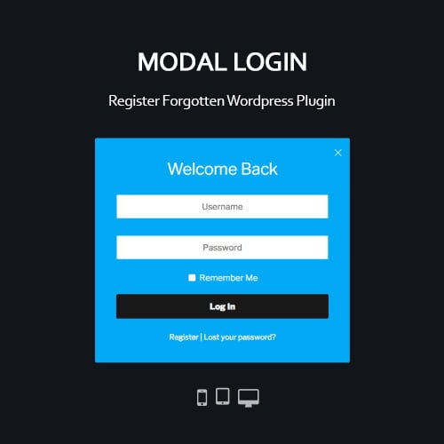 Modal Login Register Forgotten Wordpress Plugin